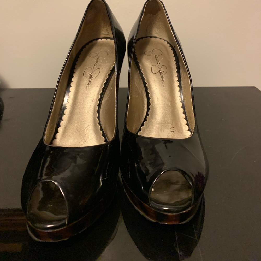 Jessica Simpson peep toe high heel shoes